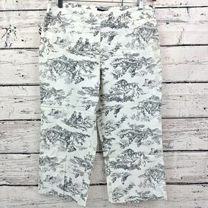Herman Geist Toile Print Cropped 100% Cotton Pants Trouser Black White [Size 12]